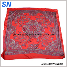 2015 OEM Moda cetim Paisley quadrado cachecol